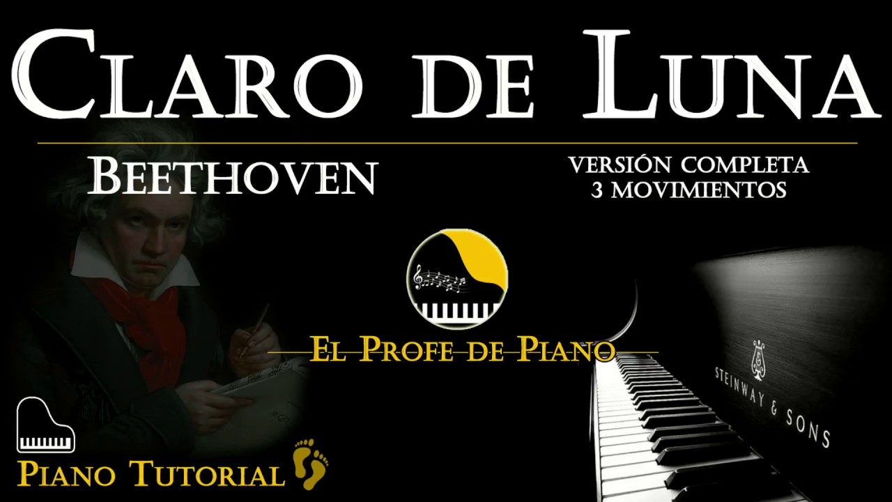 Piano tutorial CLARO DE LUNA BEETHOVEN en piano - Como tocar