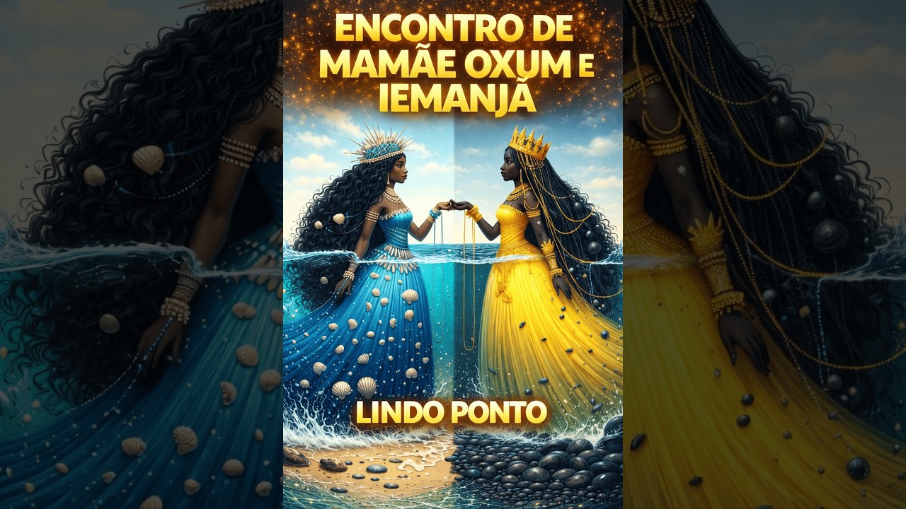 Encontro Sagrado de Oxum e Iemanjá 🌊💛 Lindo Ponto que Arrepia #umbanda #oxum #iemanja #shorts