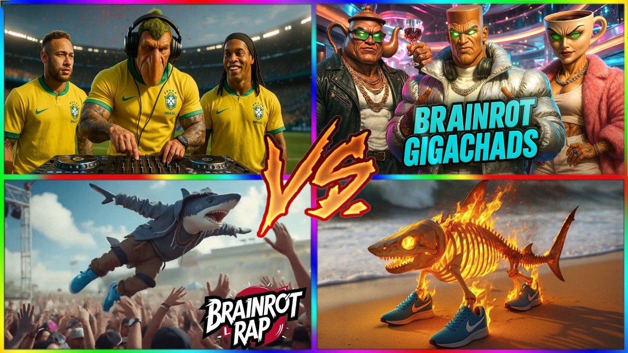Brainrot Gigachads vs Shark Battle 🦈🔥 Epic Tiles Hop Challenge!