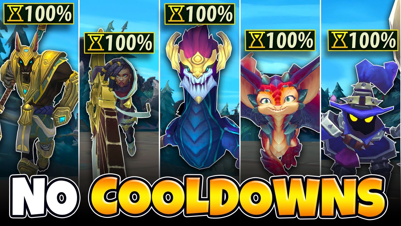 WE PLAYED 5 INFINITELY STACKING CHAMPS AND DISABLED ALL COOLDOWNS (SO MANY STACKS)