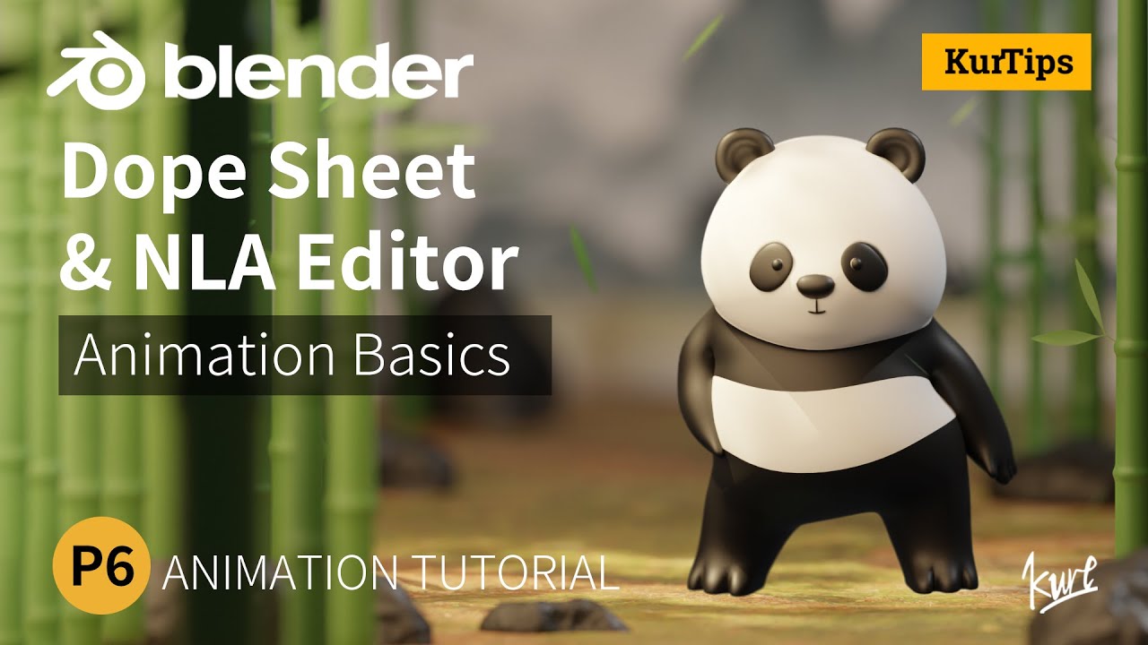 Panda Dance Blender Tutorial:P6-Dope Sheet & NLA Editor Animation Basics