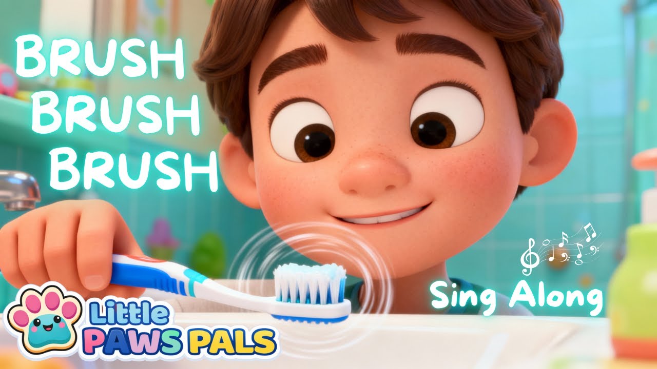 Brush Your Teeth Song for Kids 🦷 Bouncy Sing Along with Cute Child | Nursery Rhyme Brushing Fun
