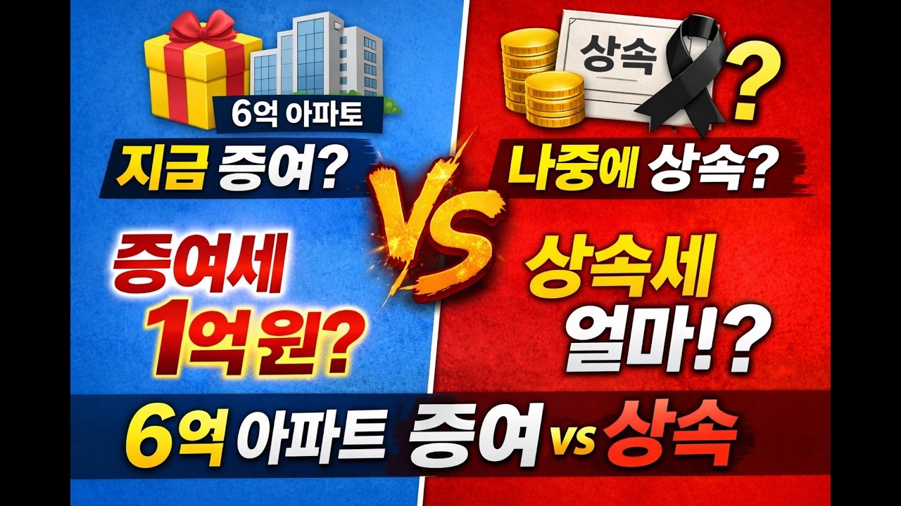 부동산 증여 vs 상속2 6억 아파트 실제 예시