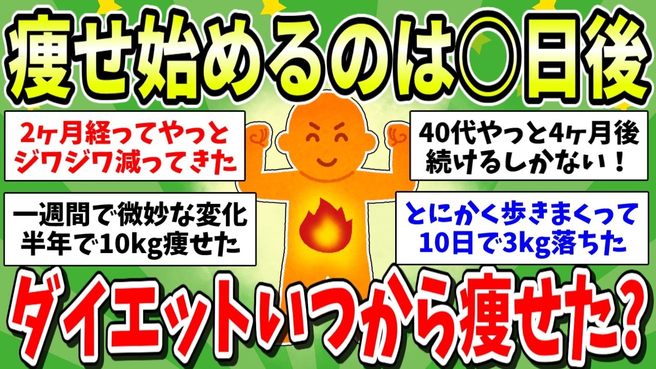 【痩せない！】ダイエット始めていつから変化した？体重や体型が変わらず焦るトピ主にアドバイス！【ガルちゃん有益まとめ】