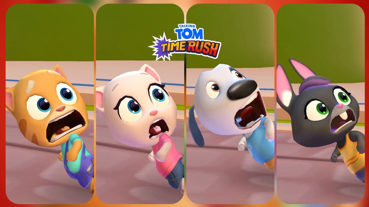 Talking Tom Time Rush Ginger Vs Angela Vs Hank Vs Becca Android Gameplay