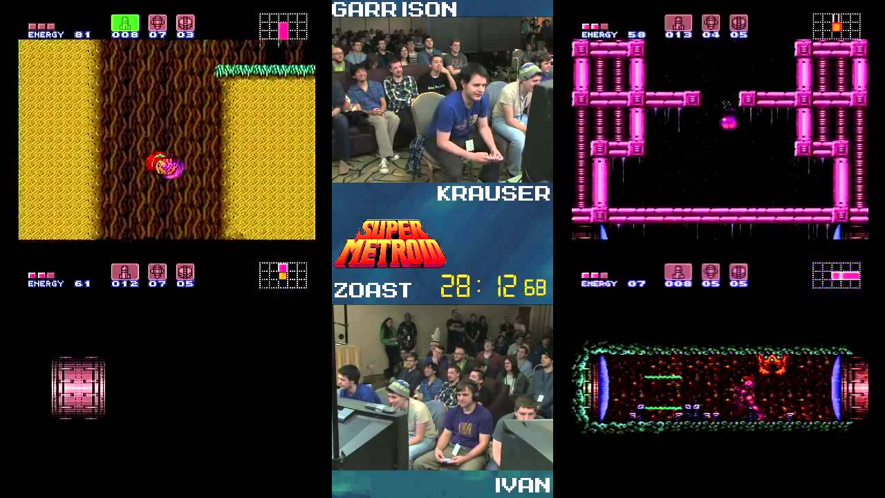 [AGDQ 2014] Super Metroid 4-Player Race (Audio Delay Fix)