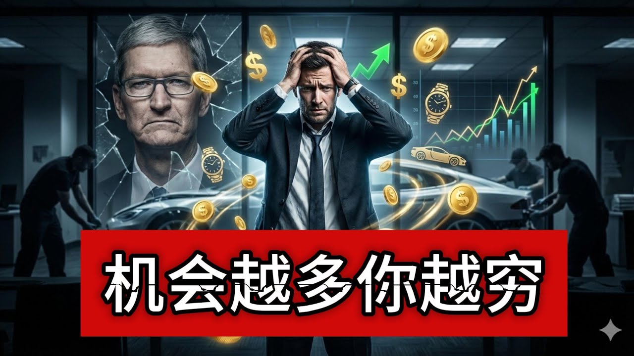 为什么你感觉“赚钱机会很多”，却一个也抓不住？99%的人正在被“机会”毁掉，如何成为那1%的例外？ 机会密度上升 ≠ 个体成功概率上升#认知#人生#成功