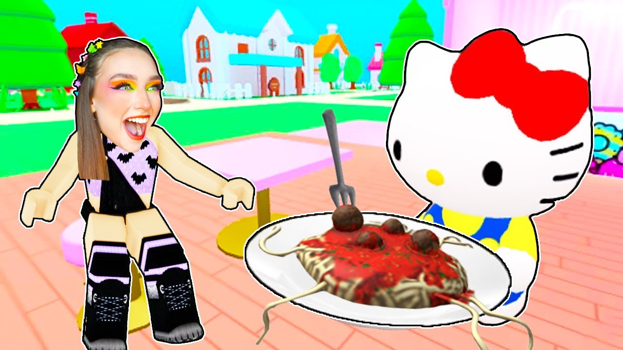 ПОСТРОИЛА КАФЕ *ХЕЛЛОУ КИТТИ* в ROBLOX ! 😱 Hello Kitty Cafe Роблокс
