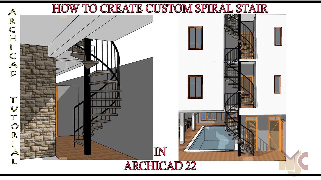 HOW TO CREATE SPIRAL STAIR IN ARCHICAD 22 #spiral #stairs #archicad #graphisoft