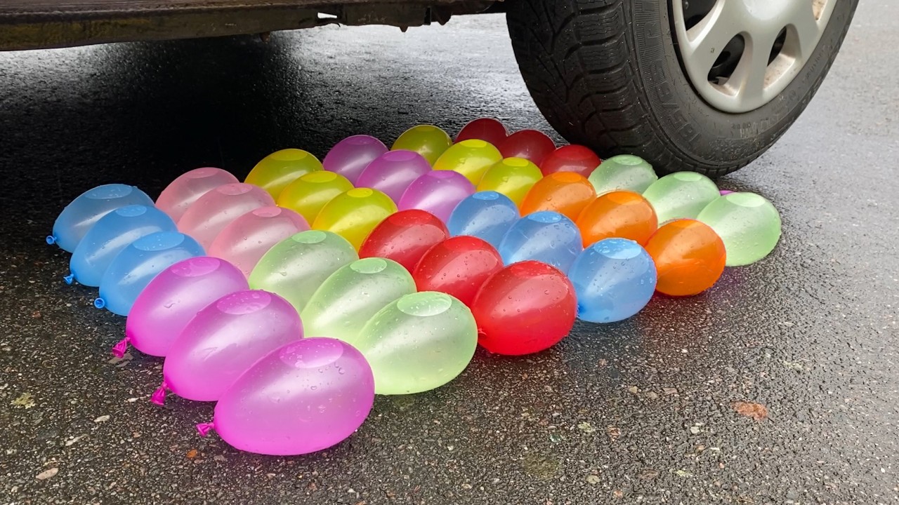Experiment Car vs Rainbow Water Balloons | Crushing Crunchy & Soft Things by Car
