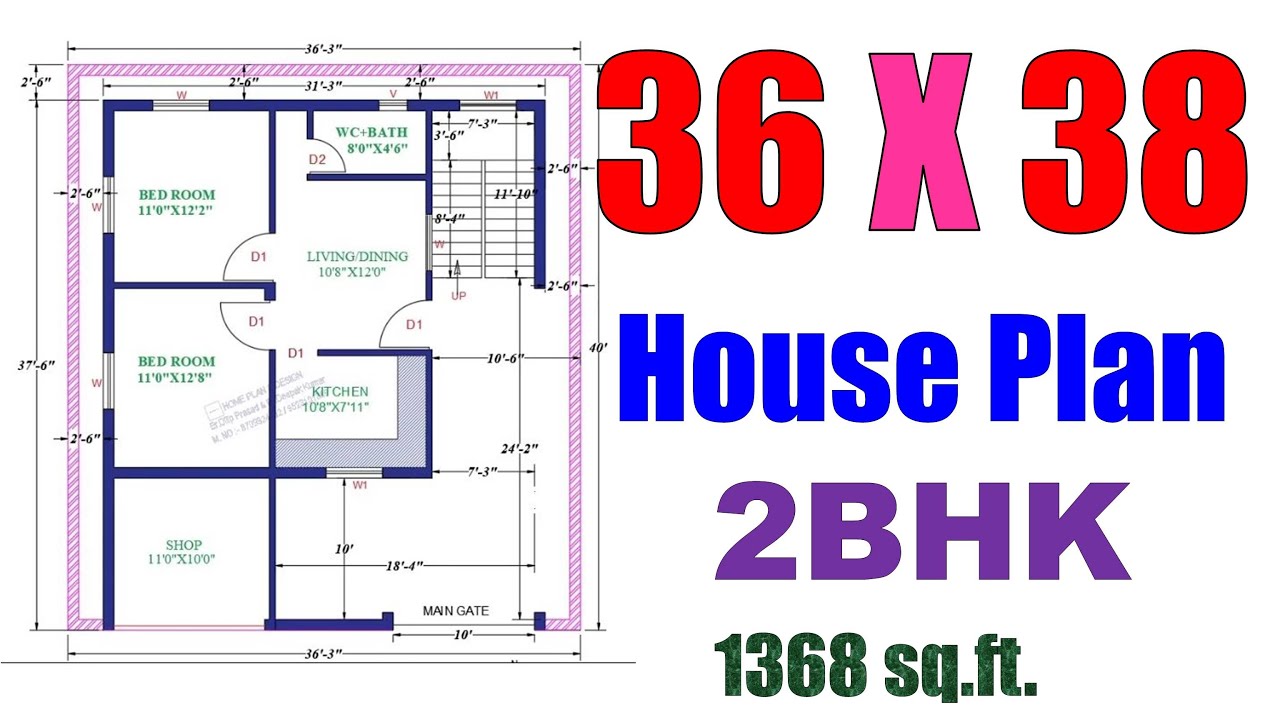 36 X 38  feet House Plan | घर का नक्शा 36 फ़ीट X 38 फ़ीट | Ghar ka Naksha