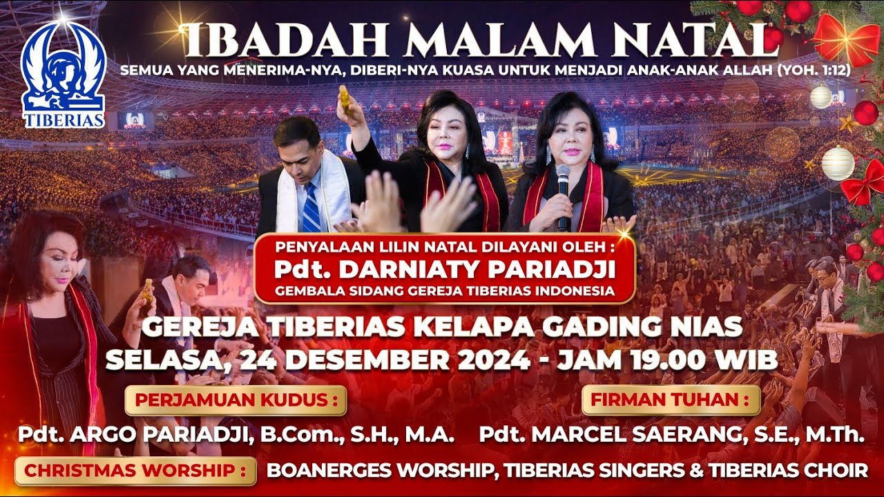 Ibadah Malam Natal | Pdt. Darniaty Pariadji | Selasa, 24 Desember 2024