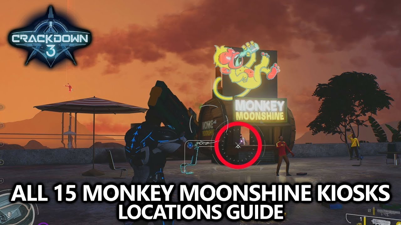 Crackdown 3 - All 15 Monkey Moonshine Kiosks Locations Guide - Party Police Achievement