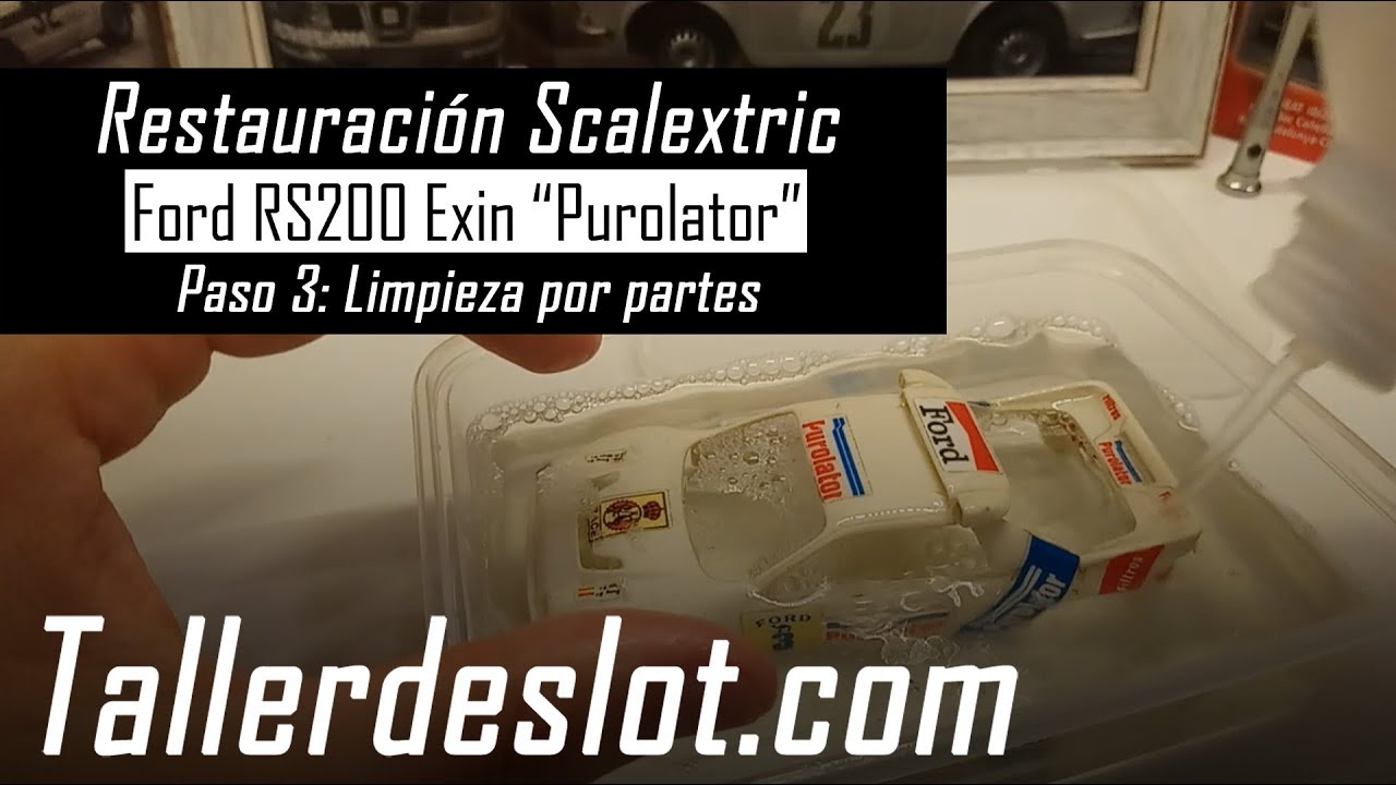 🗜️ LIMPIEZA por partes 【 Ford RS200 】 Restauración SCALEXTRIC PASO 3: Limpiar con AMONIACO