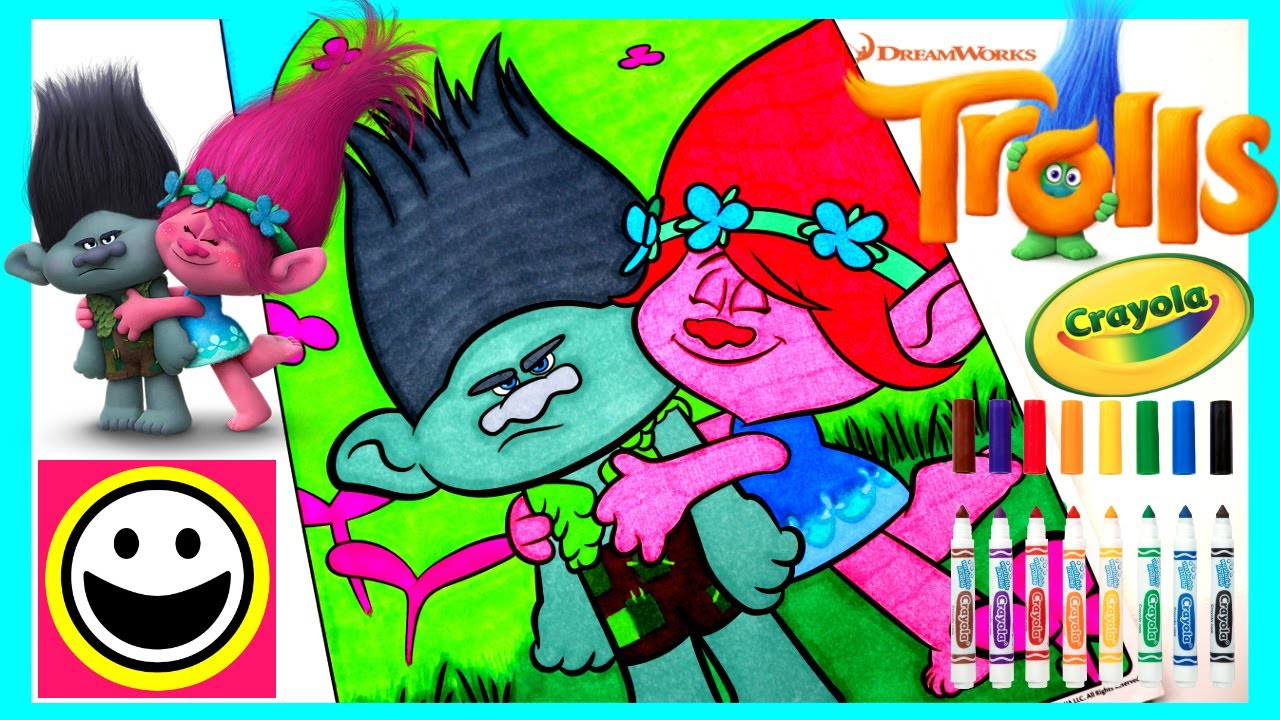 Trolls Movie | POPPY & BRANCH Hugging! | Full Color Page | Color With Me | CutiePieToySurprise