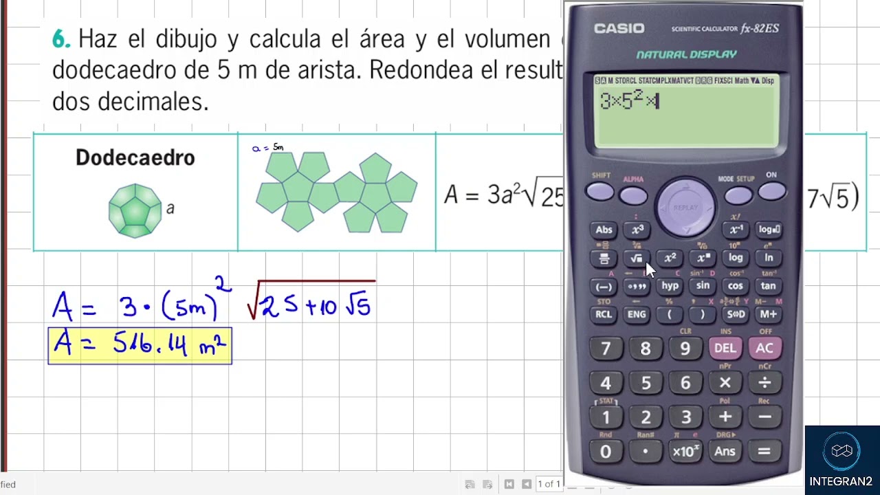 Area y Volumen de un Dodecaedro