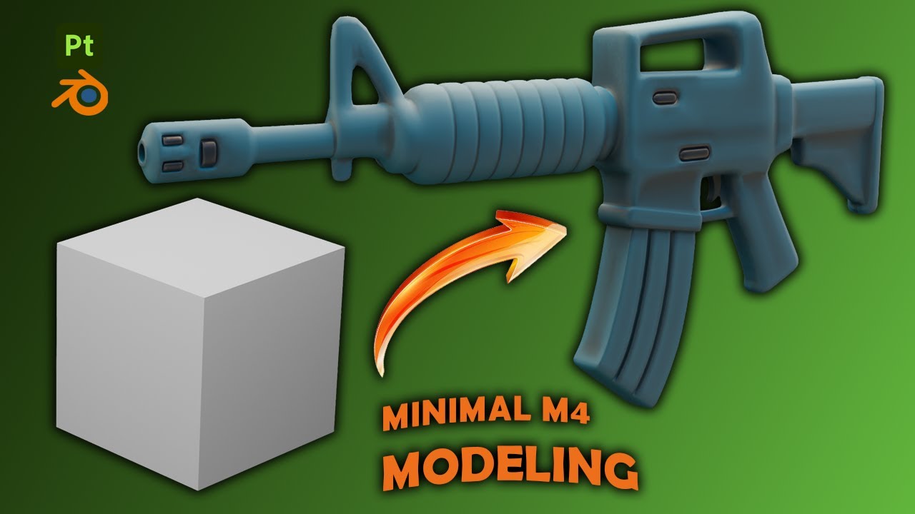 Minimal M4 Rifle | Blender Modeling & Substance Painter Texturing | Part 1 : Modeling