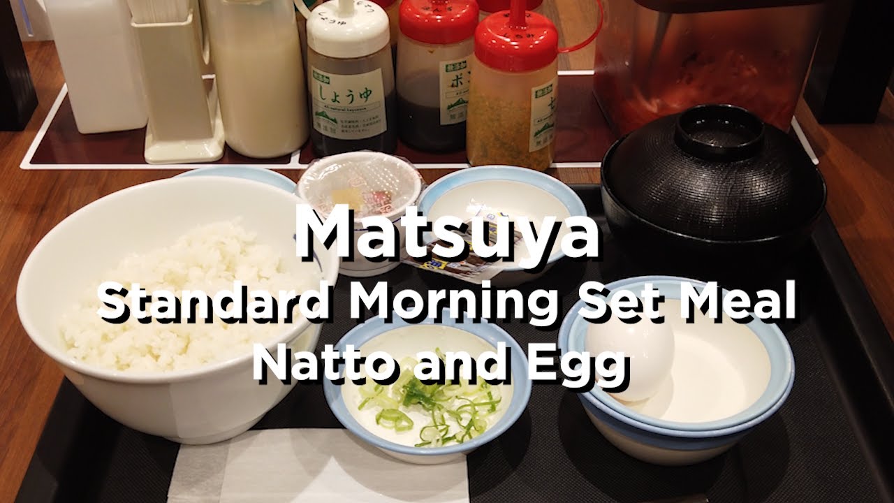 【4K】Breakfast in Japan MATSUYA | STANDARD MORNING MEAL   Natto and Egg