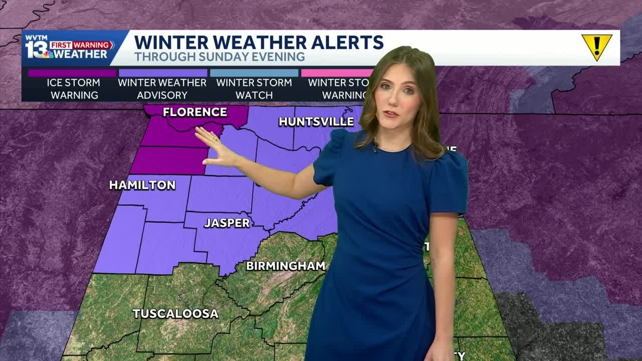Winter storm threatens the Southern US, with minimal impacts expected across North Alabama. Heavy...