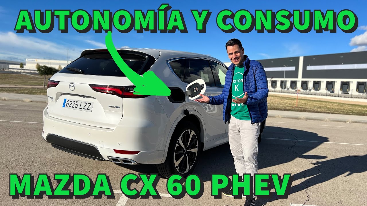 Mazda CX-60 PHEV prueba de AUTONOM&Iacute;A EL&Eacute;CTRICA y CONSUMO H&Iacute;BRIDO a 120 km/h Opiniones MOTORK