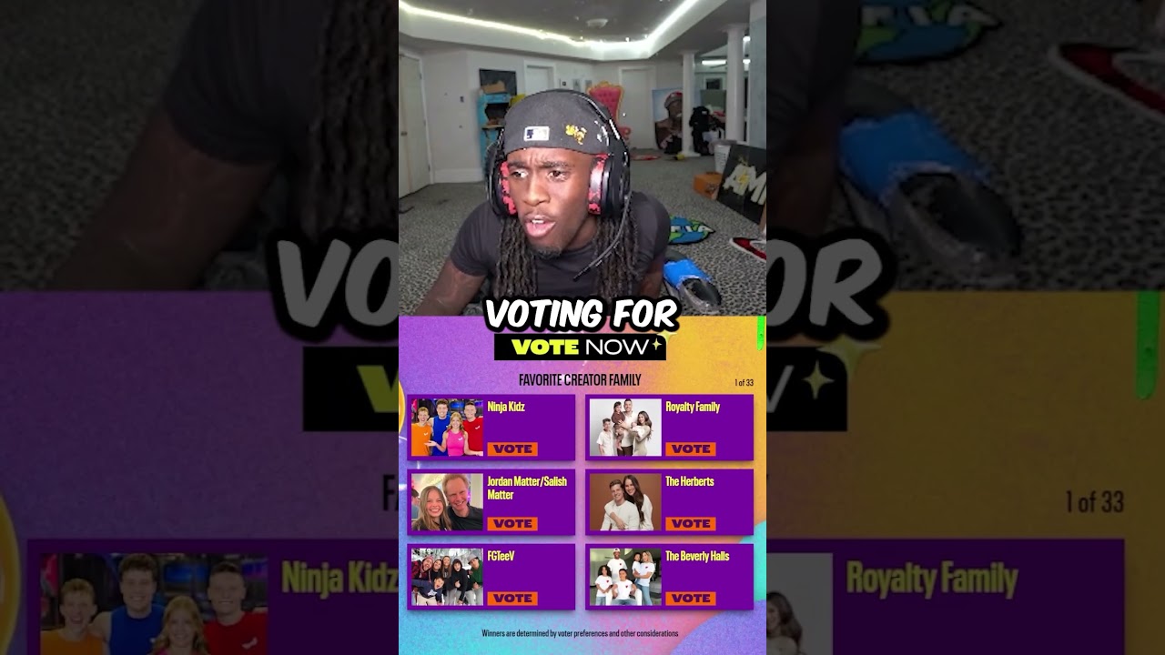 Кай Дженат голосует за FGTeeV на церемонии вручения наград Nickelodeon Kids Choice Awards 2024