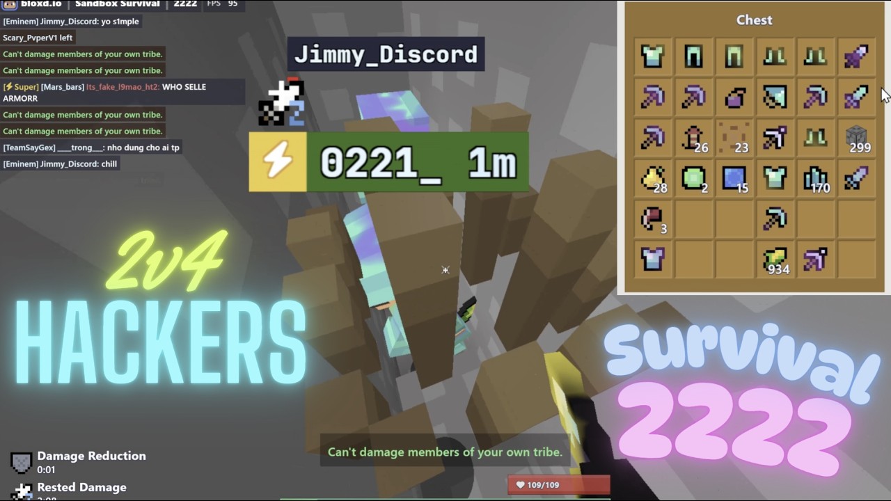 Bloxd.io Survival Hole 2222 Got A Lot Of Armors ( 21 kills ) | Old clips #bloxd #bloxdio