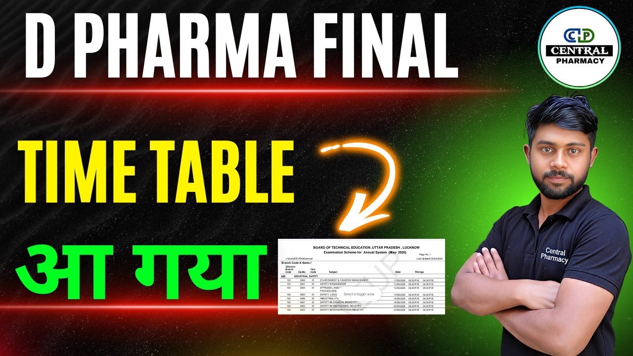 D Pharma May 2026 Exam Schedule Out | Complete Subject-wise Dates