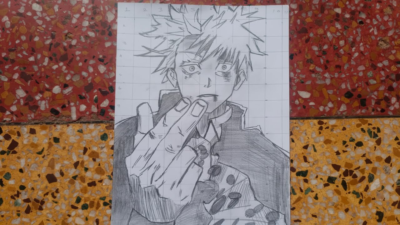 @Gojo drawing , how to draw gojo . Step by step tutorial . Outline part 🤩🤩