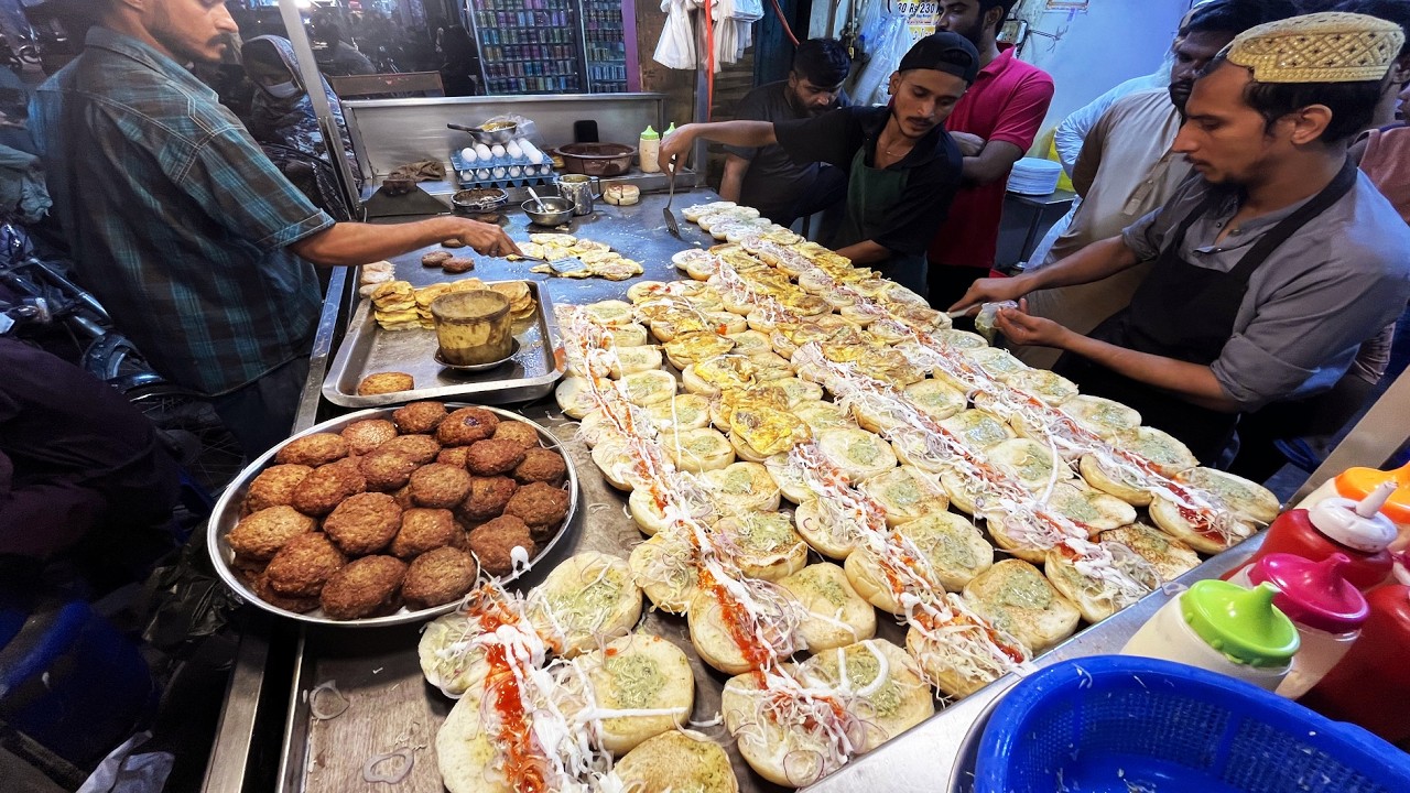 100+ Burgers Making 🍔 | Cheapest Juicy Beef Burger Recipe | Egg Bun Kabab Street Food | WAHJOC Food
