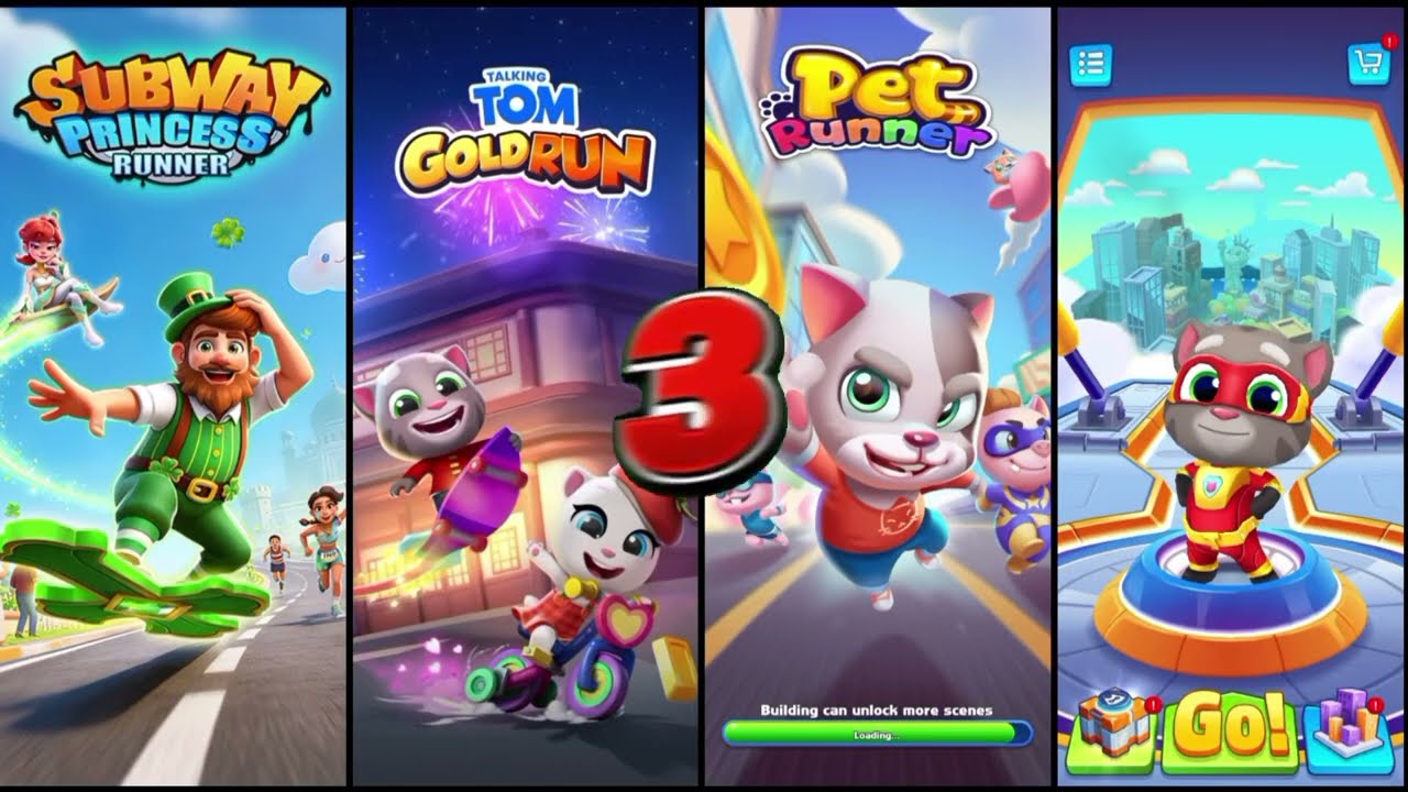 🏃🏼‍♀️Subway princess runner 🆚 talking tom gold run 🆚 pet runner 🆚 talking tom hero dash gameplay 