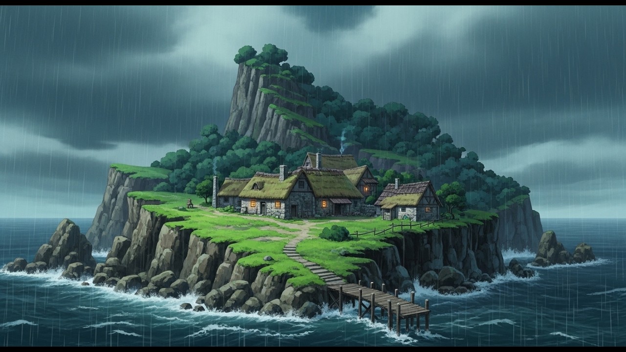The Island that Breathes in the Rain | 90s Retro Anime Aesthetic