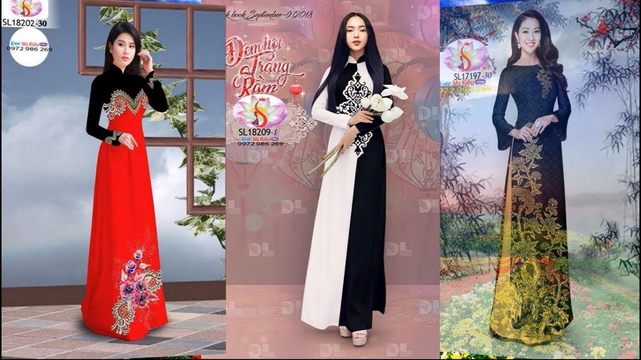 BỘ SƯU TẬP 39 MẪU ÁO DÀI MÀU ĐEN ĐẸP TRẺ TRUNG & THỜI TRANG💘 Vải Áo Dài S