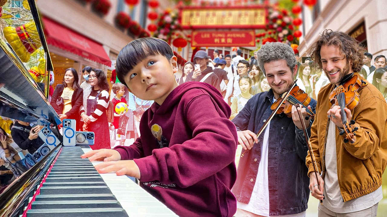 5 year old boy plays “River flows in you” with us and shock everyone … 🤯