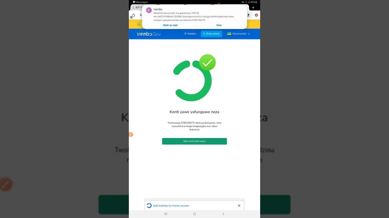 IremboEp1:uko niko wafungura account ku irembo ndetse ukanahakuraka icyangombwa utiriwe ujya kukigur