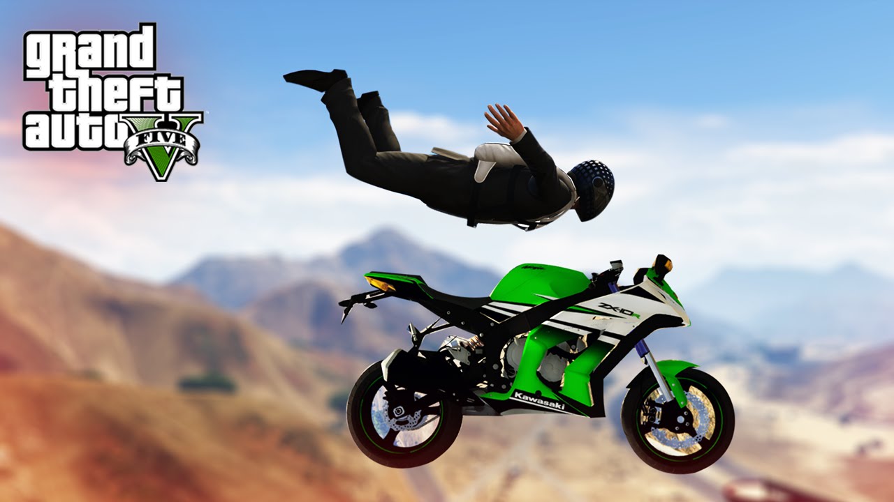 IMPOSSIBLE SKYDIVE STUNT! - (GTA V Stunts & Fails)