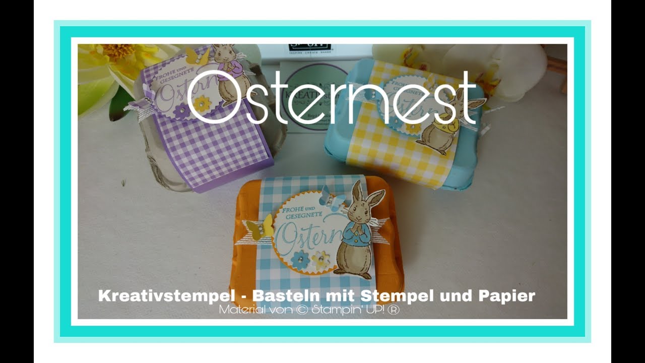 Osternest in Eierschachtel mit Stampin` Up! Osternest basteln Ostergeschenkverpackung
