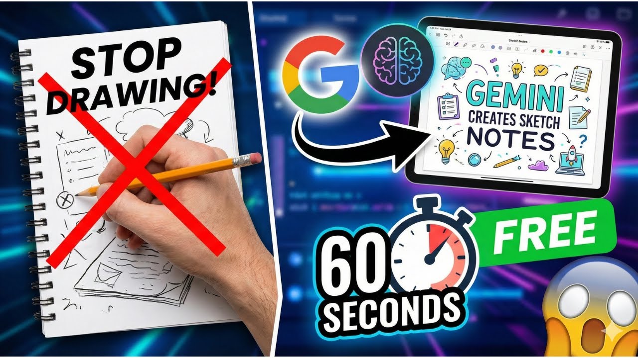 Stop Drawing! Gemini Creates Sketch Notes for You in 60 Seconds (FREE)