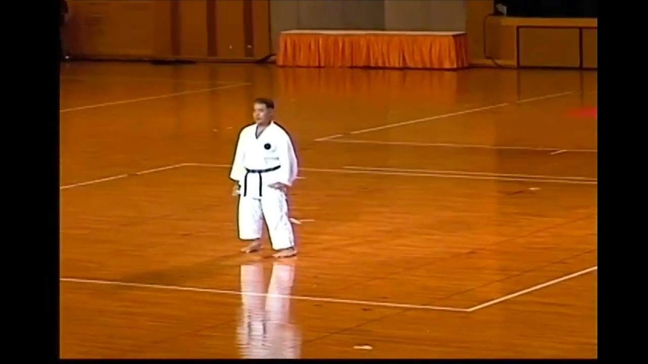 HIgaonna Sensei 10th dan TOGKF demonstration 1999 Budokan Okinawa