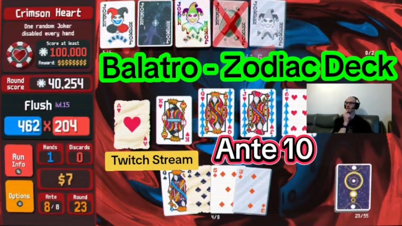 Balatro - Zodiac Deck - Ante 10 - Xbox Twitch Stream