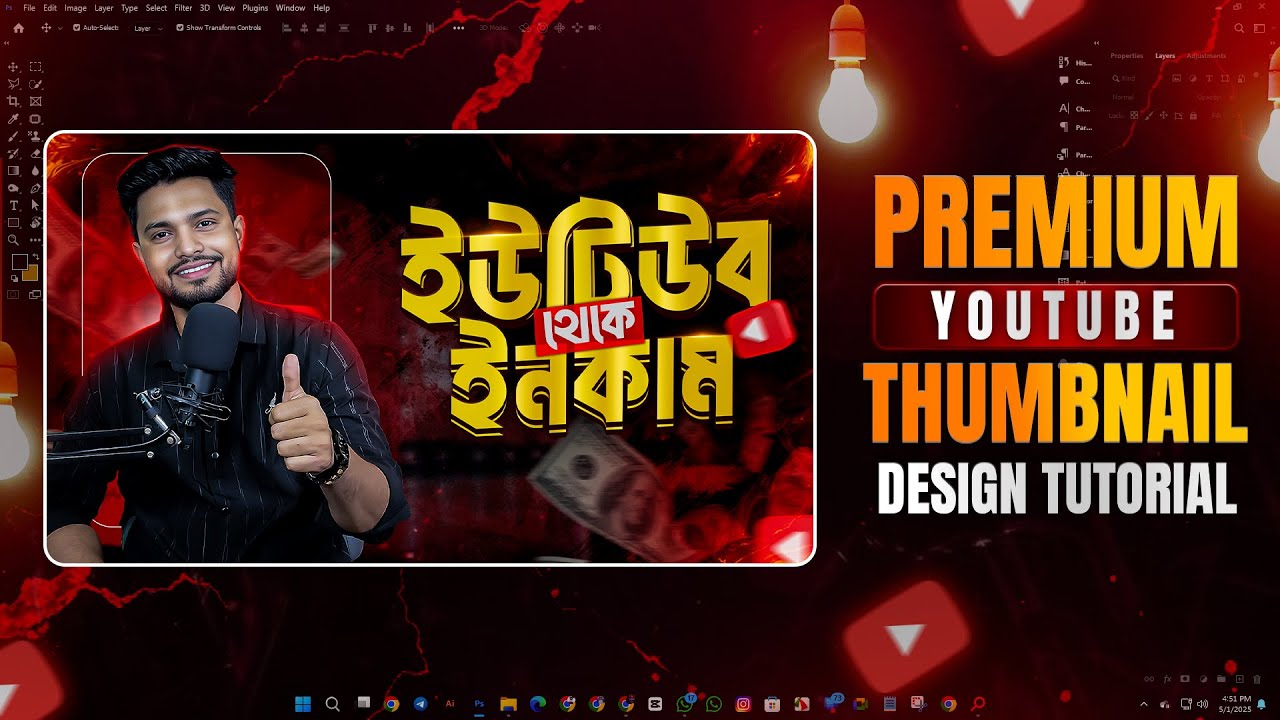Thumbnail Design Tutorial | কিভাবে যেকোনো Image কে Perfect Matching করবেন