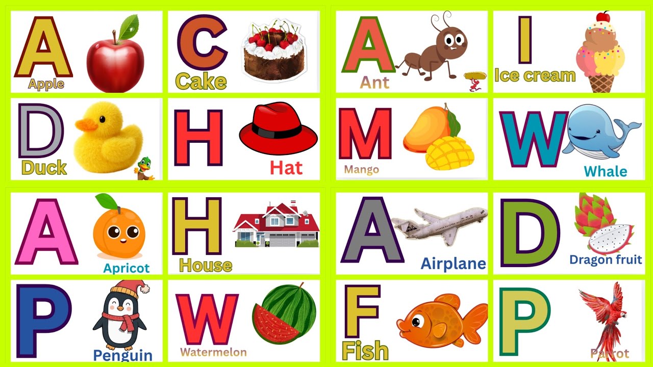 Learn English alphabet with pictures/A for apple #phonicsong #abcd #alphabet #letters #english 