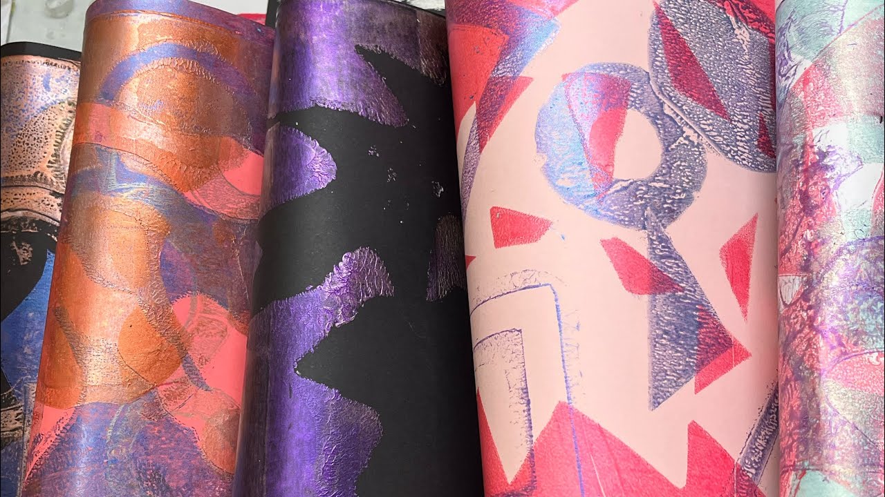 Gorgeous results with metallics and pearlized paints on card stock