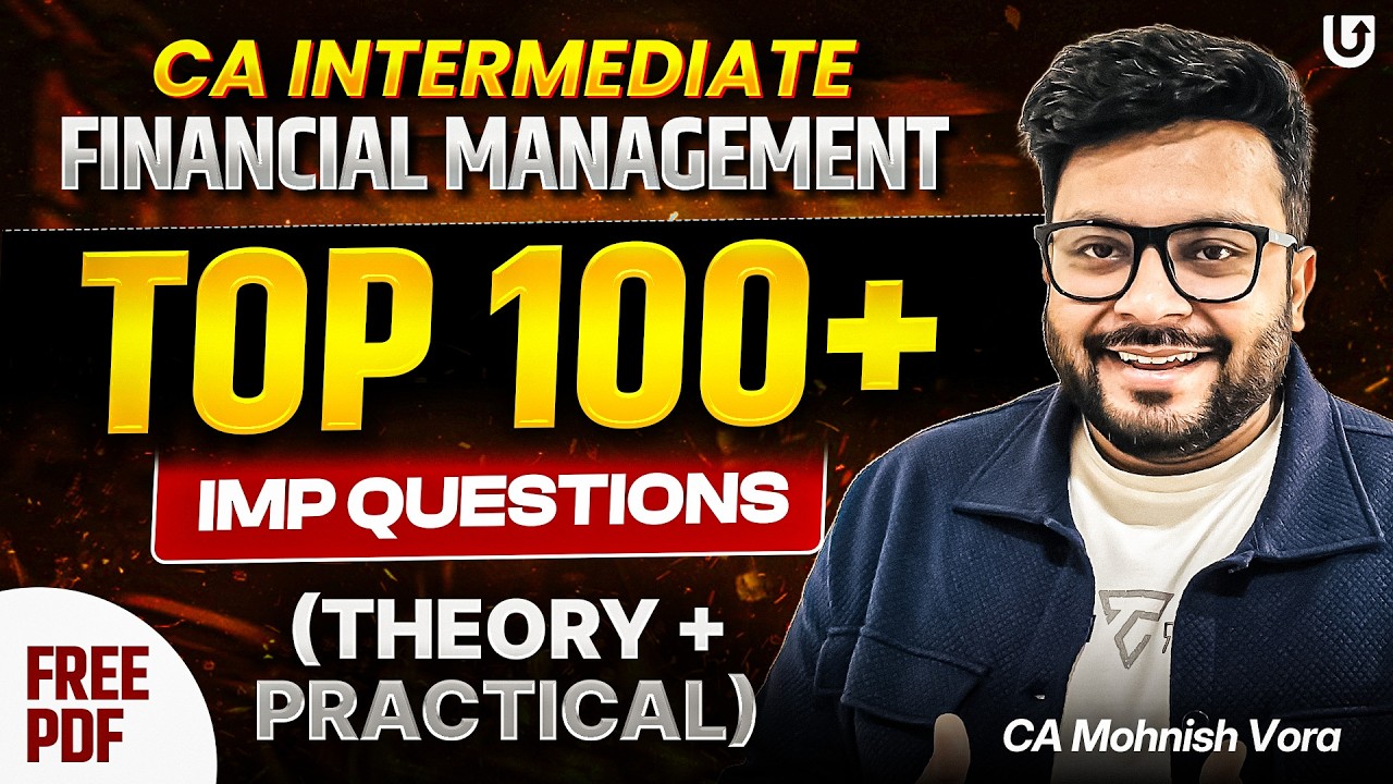 CA Inter FM Important Questions | Theory + Practical Que | CA Mohnish Vora (MVSIR)