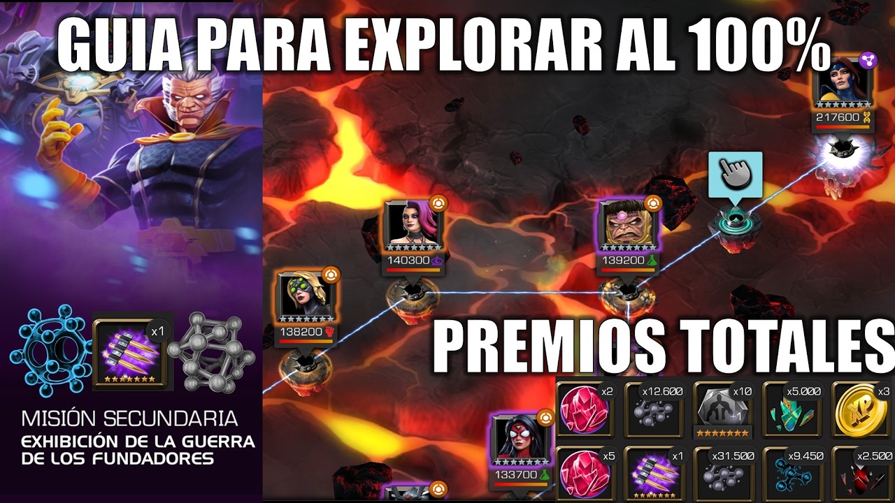 Mision Secundaria (SHOWCASE) EXHIBICION DE LA GUERRA DE LOS FUNDADORES al 100% + GUIA EXPLORAC- MCOC
