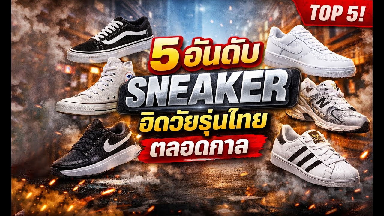 5 อันดับ Sneaker รุ่นฮิต วัยรุ่นไทยนิยมตลอดกาล | ใส่ได้ทุกยุค ไม่เคยเอาท์