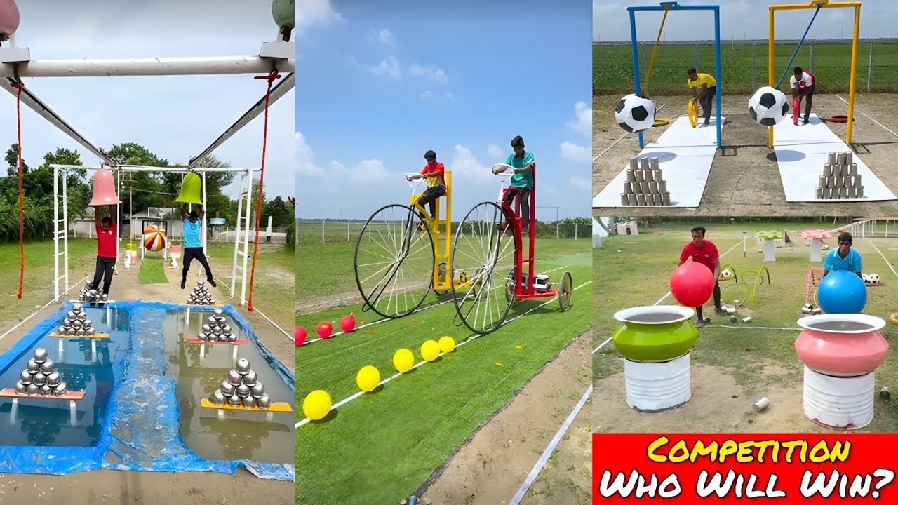 Football vs Balloon Explosion – Guess the Winner 🤔 | Competition 🔥| Never Give up 🏆/ Sahil Challenge
