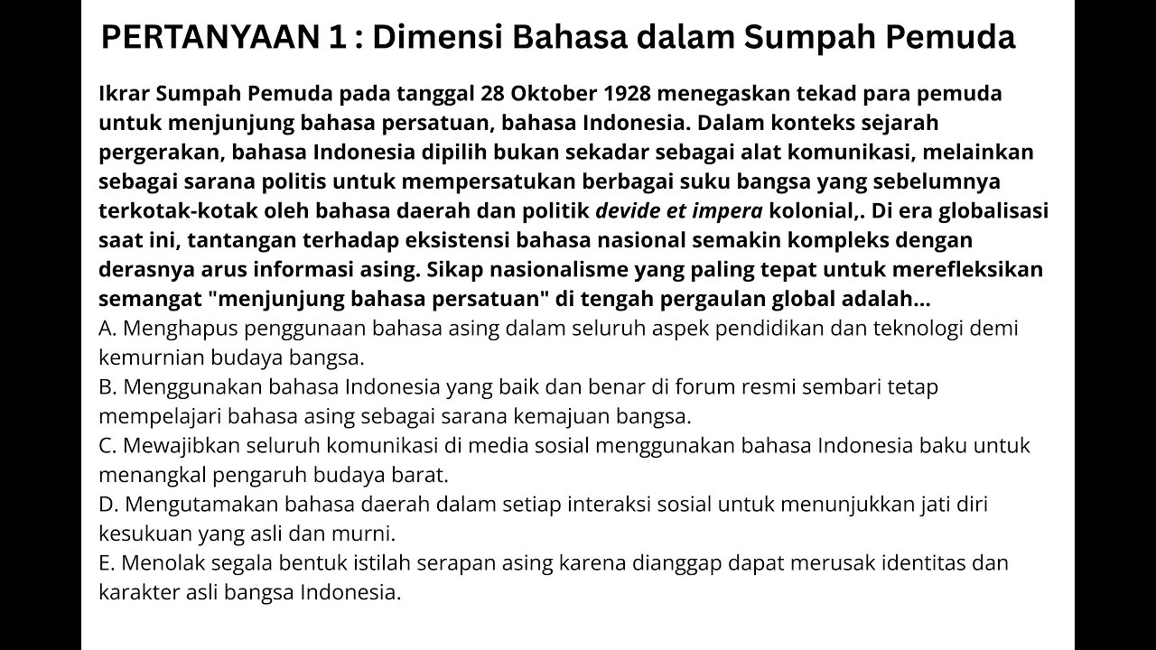 Latihan Soal HOTS TWK Nasionalisme CPNS 2026 | Bagian 1