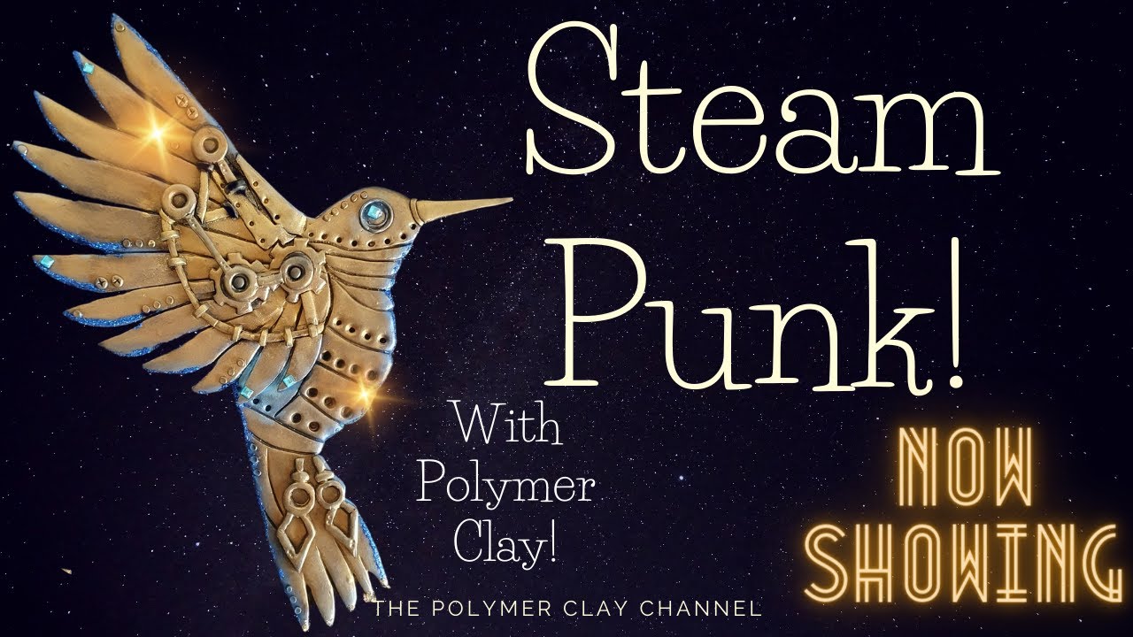 HOW TO: STEAM PUNK a BOOK with POLYMER CLAY! #polymerclay #steampunk #birds #cogs