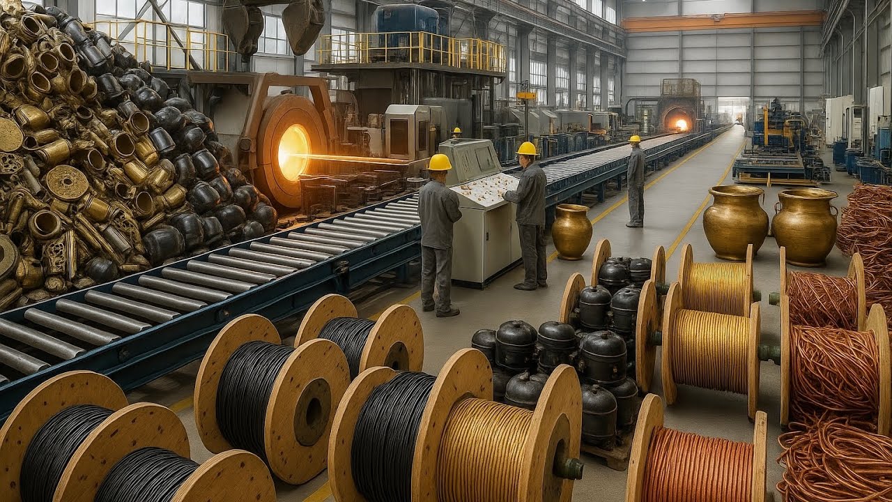 Complete Manufacturing process Pure Copper wires From Scrap material Recycling 