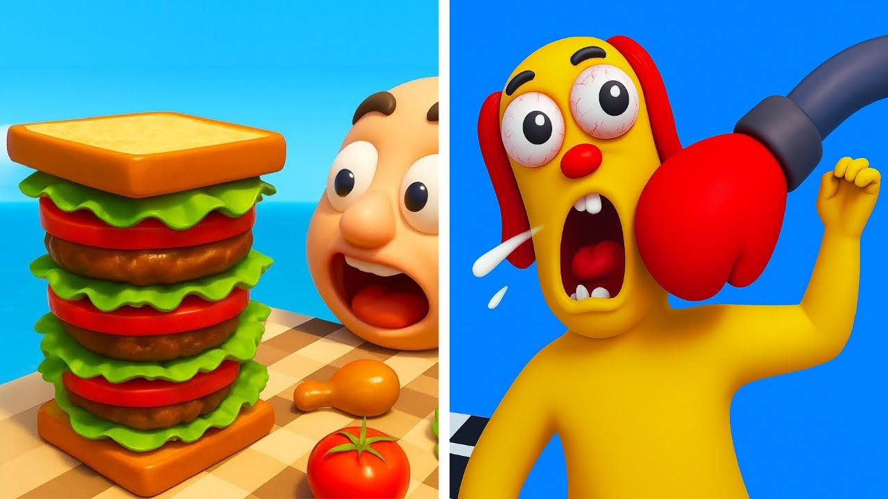 Sandwich Runner Vs Annoying Uncle Punch Game 🐸🐸🐸 Hard Levels Challenge Walkthrough Gameplay PN158